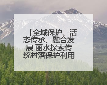 全域保护、活态传承、融合发展 丽水探索传统村落保护利用新路径