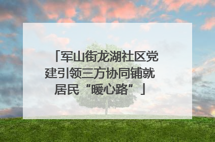军山街龙湖社区党建引领三方协同铺就居民“暖心路”