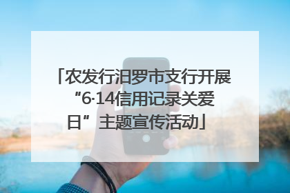 农发行汨罗市支行开展“6·14信用记录关爱日”主题宣传活动