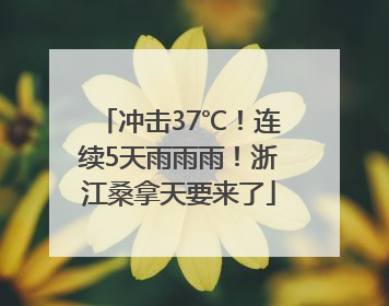 冲击37℃！连续5天雨雨雨！浙江桑拿天要来了
