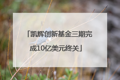 凯辉创新基金三期完成10亿美元终关