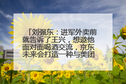 刘强东：进军外卖前就告诉了王兴，想邀他面对面喝酒交流，京东未来会打造一种与美团不同的商业模式