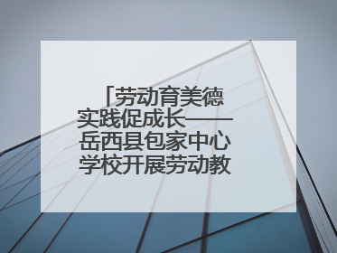 劳动育美德 实践促成长——岳西县包家中心学校开展劳动教育实践活动