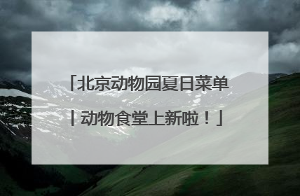 北京动物园夏日菜单丨动物食堂上新啦！