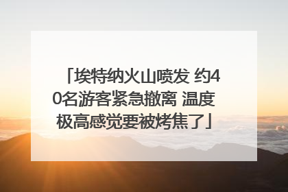 埃特纳火山喷发 约40名游客紧急撤离 温度极高感觉要被烤焦了