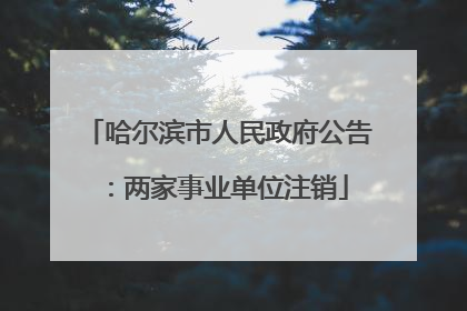 哈尔滨市人民政府公告：两家事业单位注销