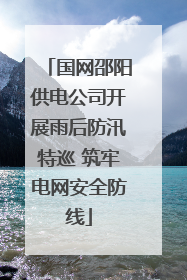 国网邵阳供电公司开展雨后防汛特巡 筑牢电网安全防线