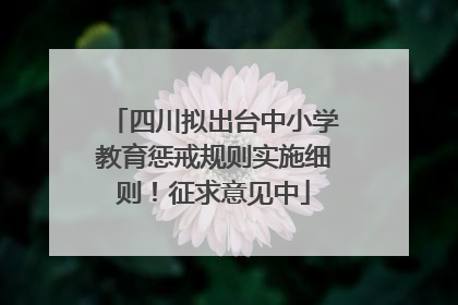 四川拟出台中小学教育惩戒规则实施细则！征求意见中