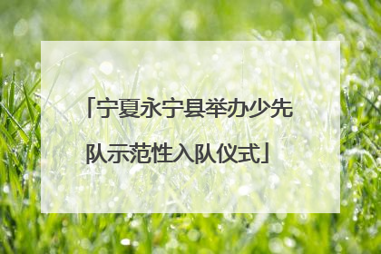 宁夏永宁县举办少先队示范性入队仪式