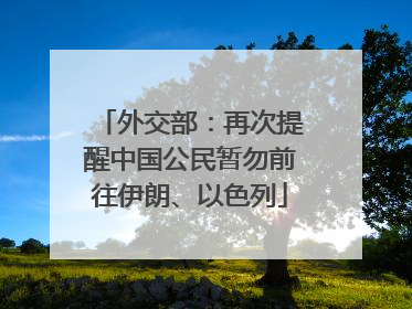 外交部：再次提醒中国公民暂勿前往伊朗、以色列