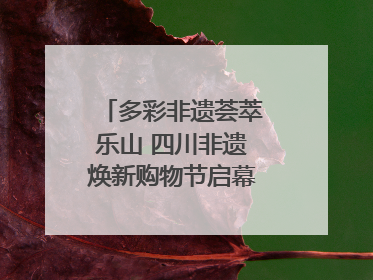 多彩非遗荟萃乐山 四川非遗焕新购物节启幕｜镜观四川