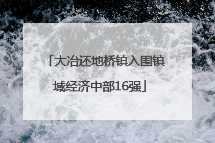 大冶还地桥镇入围镇域经济中部16强