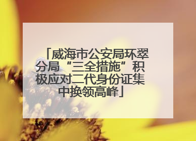 威海市公安局环翠分局“三全措施”积极应对二代身份证集中换领高峰