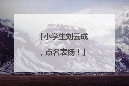 小学生刘云成，点名表扬！