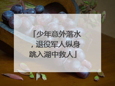 少年意外落水，退役军人纵身跳入湖中救人