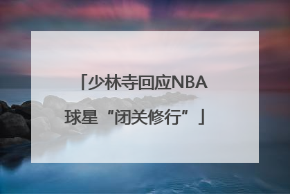 少林寺回应NBA球星“闭关修行”