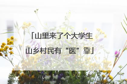 山里来了个大学生 山乡村民有“医”靠