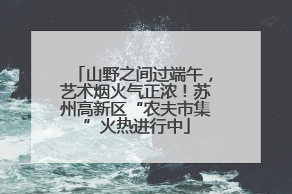 山野之间过端午，艺术烟火气正浓！苏州高新区“农夫市集”火热进行中
