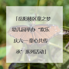 岳阳楼区童之梦幼儿园举办“欢乐庆六一·童心共传承”系列活动