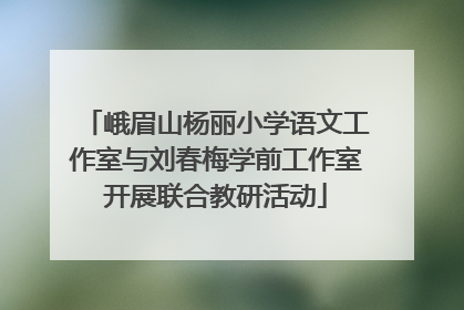 峨眉山杨丽小学语文工作室与刘春梅学前工作室开展联合教研活动