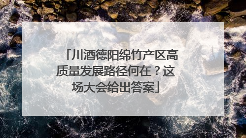 川酒德阳绵竹产区高质量发展路径何在？这场大会给出答案