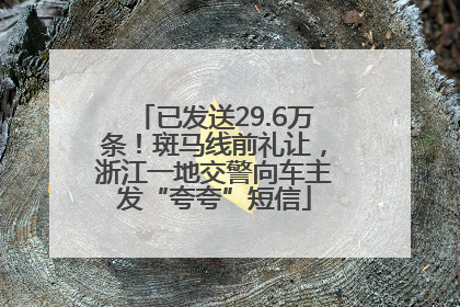 已发送29.6万条！斑马线前礼让，浙江一地交警向车主发“夸夸”短信