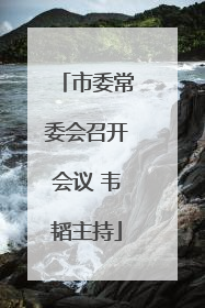 市委常委会召开会议 韦韬主持