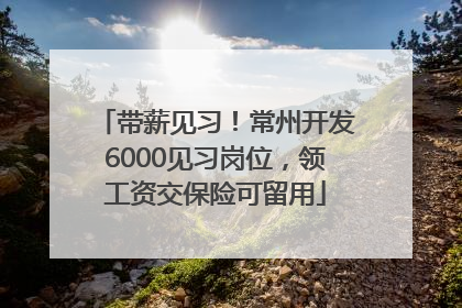 带薪见习！常州开发6000见习岗位，领工资交保险可留用