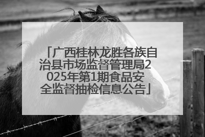 广西桂林龙胜各族自治县市场监督管理局2025年第1期食品安全监督抽检信息公告