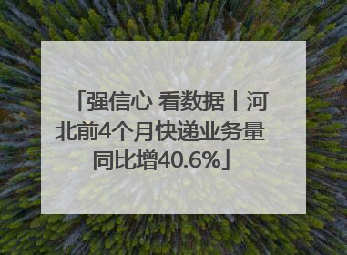 强信心 看数据丨河北前4个月快递业务量同比增40.6%