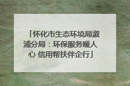 怀化市生态环境局溆浦分局：环保服务暖人心 信用帮扶伴企行
