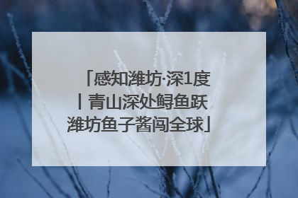 感知潍坊·深1度丨青山深处鲟鱼跃 潍坊鱼子酱闯全球