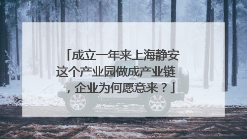 成立一年来上海静安这个产业园做成产业链，企业为何愿意来？