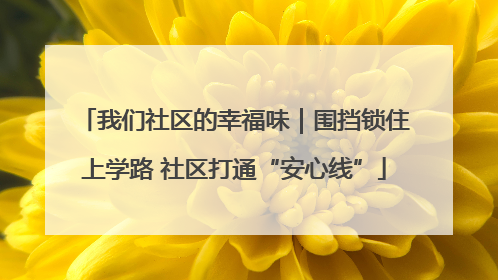 我们社区的幸福味｜围挡锁住上学路 社区打通“安心线”