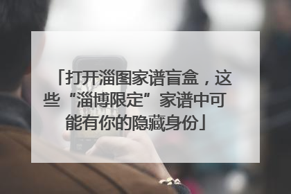 打开淄图家谱盲盒，这些“淄博限定”家谱中可能有你的隐藏身份