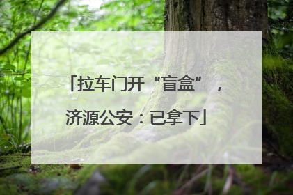 拉车门开“盲盒”，济源公安：已拿下