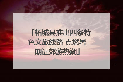 柘城县推出四条特色文旅线路 点燃暑期近郊游热潮