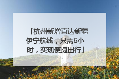 杭州新增直达新疆伊宁航线，只需6小时，实现便捷出行