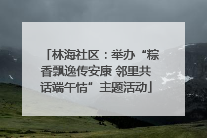 林海社区：举办“粽香飘逸传安康 邻里共话端午情”主题活动