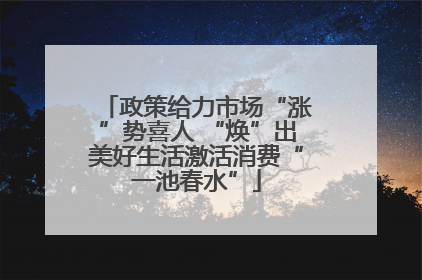 政策给力市场“涨”势喜人 “焕”出美好生活激活消费“一池春水”