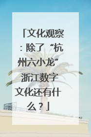 文化观察：除了“杭州六小龙” 浙江数字文化还有什么？