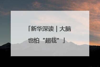 新华深读｜大脑也怕“超载”