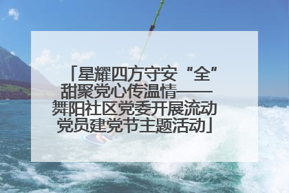 星耀四方守安“全” 甜聚党心传温情——舞阳社区党委开展流动党员建党节主题活动
