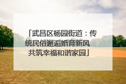武昌区杨园街道：传统民俗邂逅婚育新风 共筑幸福和谐家园