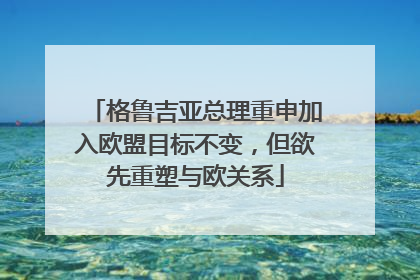 格鲁吉亚总理重申加入欧盟目标不变，但欲先重塑与欧关系