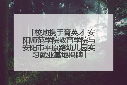 校地携手育英才 安阳师范学院教育学院与安阳市平原路幼儿园实习就业基地揭牌