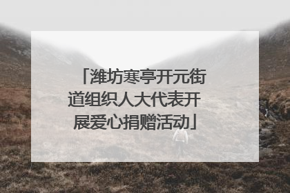 潍坊寒亭开元街道组织人大代表开展爱心捐赠活动