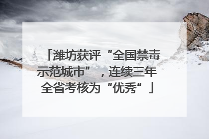 潍坊获评“全国禁毒示范城市”，连续三年全省考核为“优秀”