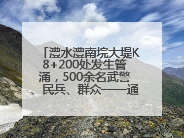 澧水澧南垸大堤K8+200处发生管涌，500余名武警、民兵、群众——通宵达旦战管涌
