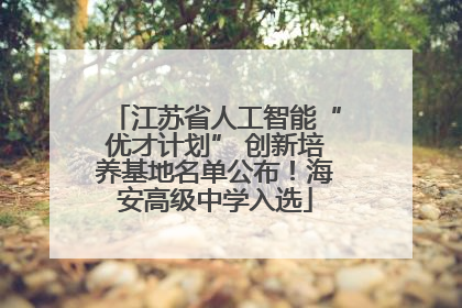 江苏省人工智能“优才计划” 创新培养基地名单公布！海安高级中学入选